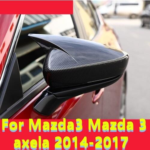 For Mazda3 Mazda 3 axela 2014-2017 carbon fiber Car Rear-view Mirror Covers Shell Rearview Mirror Edge Guards Cover