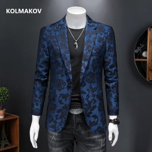 2021 new arrival autumn printing blazer high quality smart suits men,mens business casual blazers,mens jacket full size S-5XL