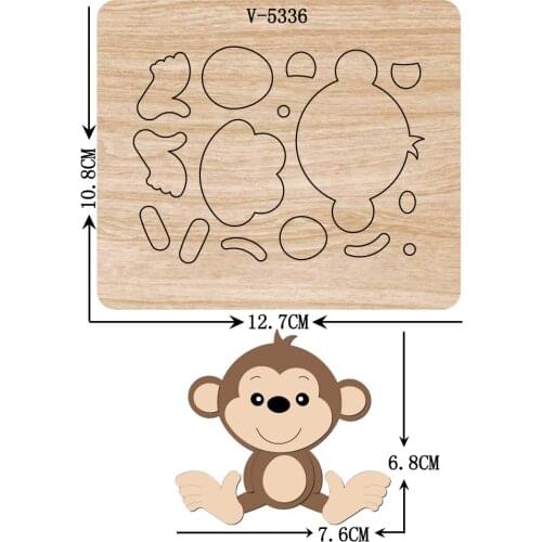 New monkey wooden dies cutting dies for scrapbooking Multiple sizes V-5336
