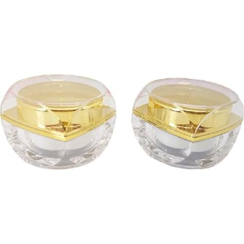 Empty 5g 10g Facial Cream Jar Acrylic Gold Silver Octagonal Cosmetic Cream Jar Refillable Eye Cream Container 30/50pcs