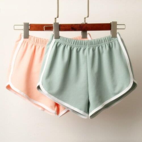 New Womens Leisure Sports Cotton Shorts Gray Black Light Red Green Split Elastic Waist Patchwork Beach Party Shorts