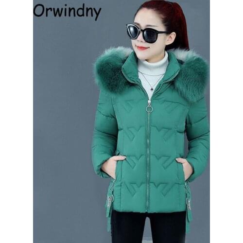 Orwindny Warm Jacket For Winter Large Fur Parkas Thicken Hooded Clothing Zipper Cotton Padded Coat Female Snow Wear Casaco
