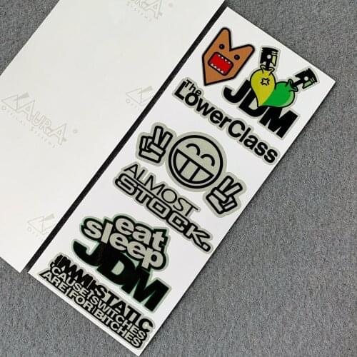 Highly Reflective JDM Novice Shield Style HellaFlush Car Sticker for Toyota Honda Nissan Mazda Mitsubishi Accessories 8CM x 20CM