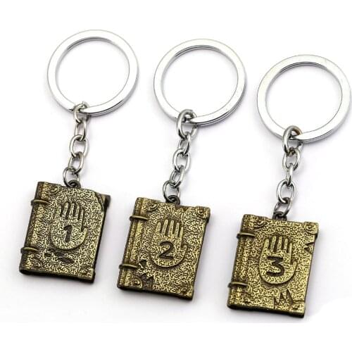 Jewelry Gravity Keychain Dipper Diary Journal 3 Metal Mystery Book Key Chain Ring llaveros Chaveiro Chlidrens Gift Porte