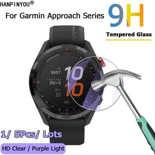 For Garmin Approach S62 S40 S60 S6 Golf Smart Watch Clear / Anti Purple Light 2.5D 9H Tempered Glass Film Screen Protector Guard