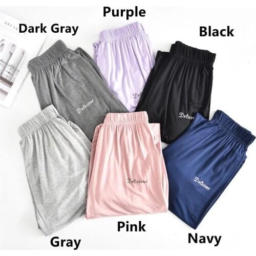 2021 Women Top Modal Pajama Sleepwear Pants Tight Feet Female Hot Sale Sleep Pants Elastic Sleep Bottoms Casual Home Trousers