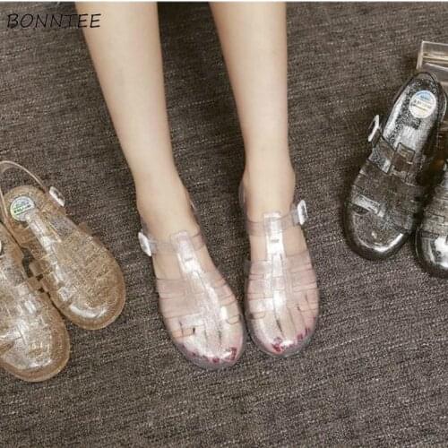 Women Sandals Vintage Ulzzang Beach Shoes Simple Summer Daily New Fashionable Solid Womens Elegant Chic Harajuku Korean Style