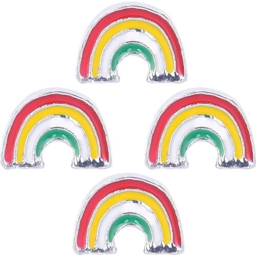 20Pcs/lot Enamel Colorful Rainbow Floating Charms Making Earring Pendant Locket DIY Jewelry Accessories