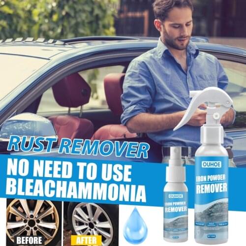 30ml Car Rust Remover Spray Anti Rust Iron Powder Cleaner Car Wheel Hub Anti-oxidation Rim Derust Car Wash Maintenance TSLM1