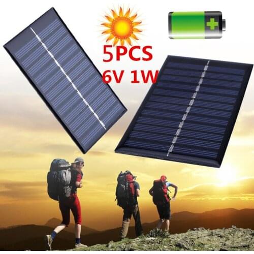 5pc 6V 1W Mini Solar Panel Solar Cells DIY For Light Cell Phone Toys Chargers Portable Mini DIY Module Panel System HIgh Quality