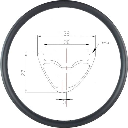 27.5er carbon asymmetric bicycle rim 650B MTB XC AM DH strong bike Rims 30mm inner width tubeless Woods Wheels UD 3K MATT GLOSSY