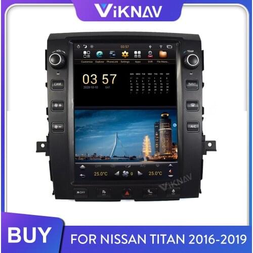 2din android car radio for nissan titan 2016-2019 android auto stereo receiver gps navigator head unit hd touch screen 12.1 inch