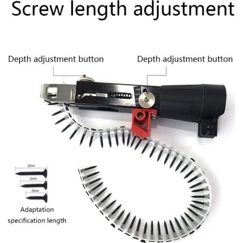 Automatic Chain Nail Gun Adapter Screw Gun For Electric Drill Woodworking Tool Cordless Power Drill Attachment High Quality