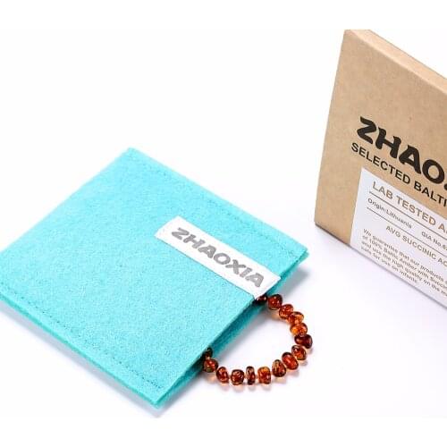 Baltic Amber Teething Bracelet/Anklet for Baby - Gift Box - 10 Colors - 4 Sizes - Lab Tested