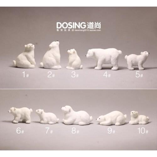 Wild Animal Small Polar Bear Model Ornaments Little White Bears Fairy Garden Miniature Accessories Action Figures Figurine Toys