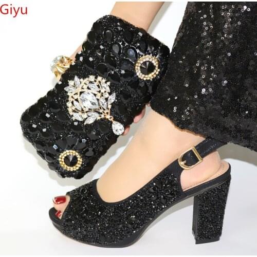 Doershow best selling Italian Shoes and Bag Set African Wedding Shoe and Bag set Italy Shoe and Handbag Summer Set Women!!HJL1-1