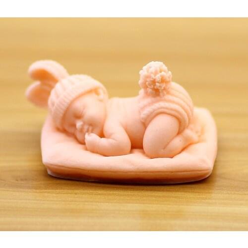 Homemade handmade soap, silicone mold cute sleeping baby mold exquisite sense beauty soap mold