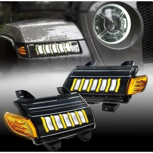 Smoke led fender flare light for jeep jl yellow turning light offroad wrangler jl accessories