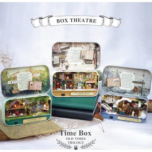 Box Theatre Dollhouse Furnitures Miniature Creative Handmade Casa Doll House Kit Toys Gift for Christmas Birthday Children