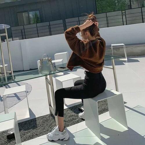 HSTAR Fashion Streetwear Faux Fur Fluffy Coat Women Furry Lamb Fur Short Jacket Ladies Winter Warm Casual Outerwear Tops