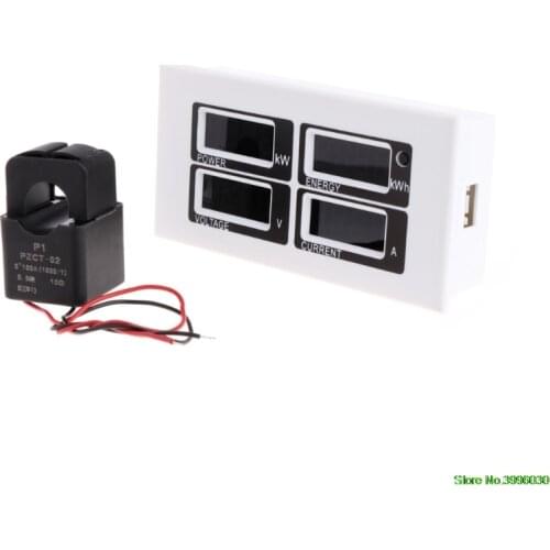 Fashion 4in1 Digital Ammeter Voltmeter Watt Power Energy Meter AC 80-260V 100A PZEM-004