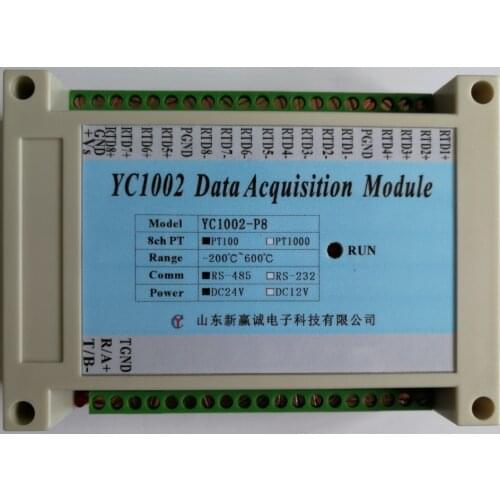 16 channels 8 channels PT100 PT1000 thermal resistance temperature acquisition module temperature transmitter OLED display