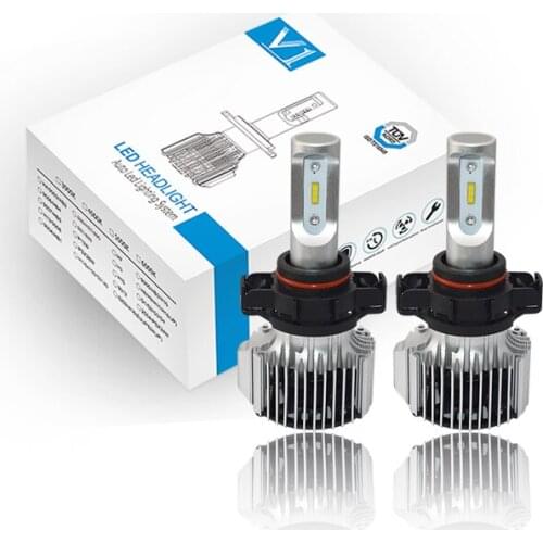 Pair Powerful V1 H16 5202/PSX24W/5200/5201/9009 ZES Chip LED Headlight Car Bulbs Conversion Kit Cool White 6000K 80W with Canbus