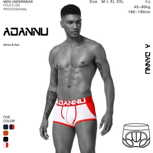 ADANNU 5PC/LOT Men Underwear Thong Men String Sexy Jockstrap Briefs Panties Underpants Breathable Gay Underwear homme Cotton