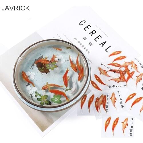10Pc 3D Real Goldfish Clear Film Sticker For Resin DIY Painting Jewelry Making