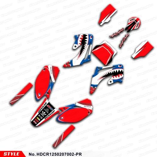 AFTERMARKET Dirt Bike Decals Graphics Custom Sticker for CR125 CR250 2002 2003 2004 2005 2006 2007, Style No.HDCR1250207002-PR