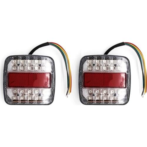 New1Pair 20Lamps Double-color Tail Stop Light Brake Lights Rear Light