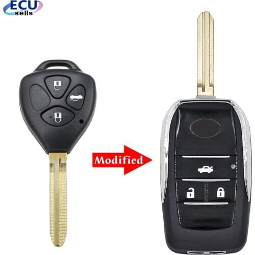 Upgrated 3 Buttons Flip Folding Remote Blank Key Shell For Toyota Corolla RAV4 Toy43