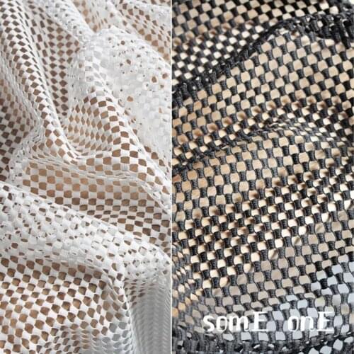 Original Geometric mesh gauze Fabric check Hollow out Dress pettiskirt Doll Decor Lace tulle DIY Designer Fabric 50*145cm