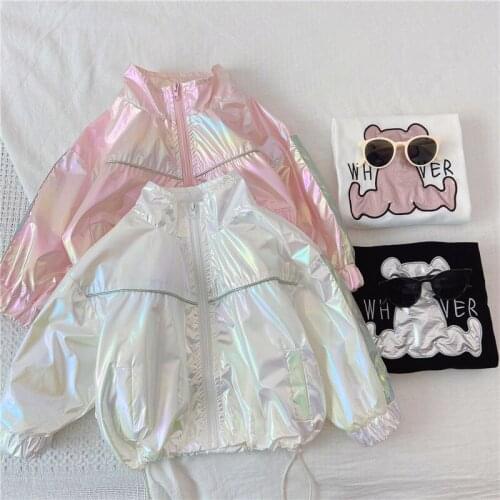 2021 Fall Girl Fashion Jacket Korean Style Pure Color Baby Girl Coat Long Sleeve Jacket Toddler Girl Spring Clothes Kid Coats