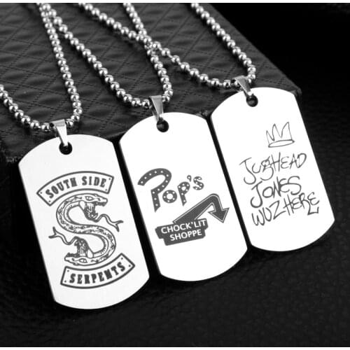 TV Riverdale Necklace for Women Man Stainless Steel Pendant Choker Jewellery Necklaces for Teen Girls