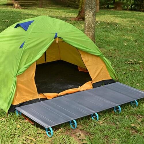 Portable Outdoor Beach Camping Hiking Fishing Simple Aluminum Alloy Simple Rest Folding Bed Camping Mat Traveling Equipment