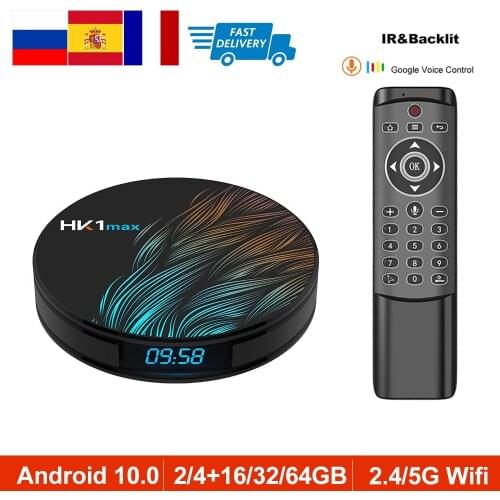 Android 10.0 Smart TV Box HK1MAX RK3318 2.4G/5G Wifi BT 4.0 4K HDR Media Player Mini Set Top Box HK1 MAX TV Receiver VS H96