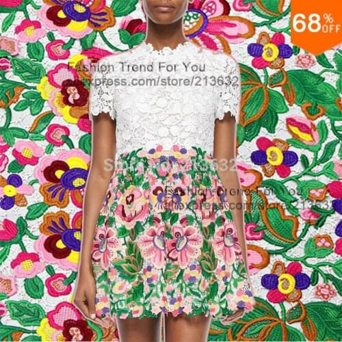 Most colorful Luxury guipure cord lace fashion week 2017 embroid elegant embroidery lace guipure fabric latest hand work laces