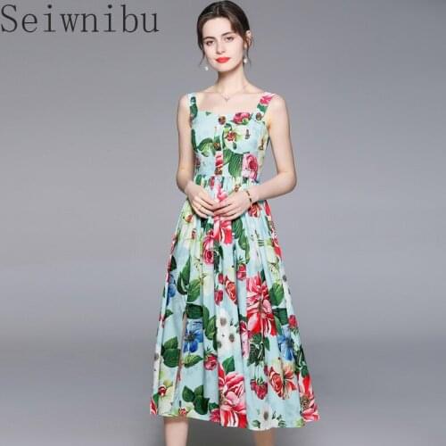Seiwnibu Summer Dresses With Buttons