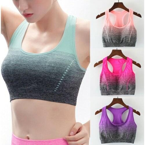 Sexy Women Vest Ladies Tee Tops Sports Running Bra Crop Top Vest Tank Camis Stretch Bras Shaper Padded