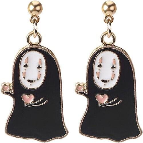 Silver Needle Japanese and Korean Cartoon Anime Earrings Creative Personality Alloy Drop Earrings