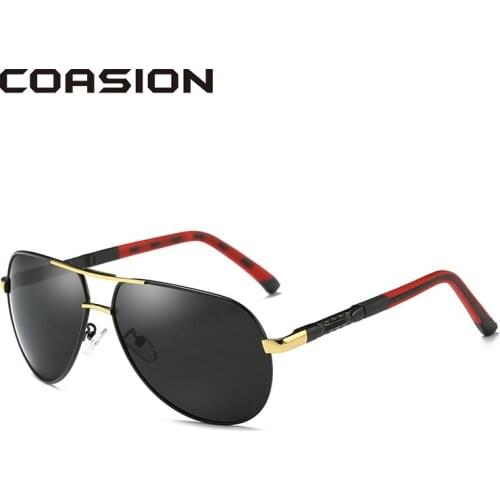 COASION Brand Design Classic Pilot Polarized Sunglasses Men Women Aluminum Sun Glasses Coating Lens for Driving Shades CA1222