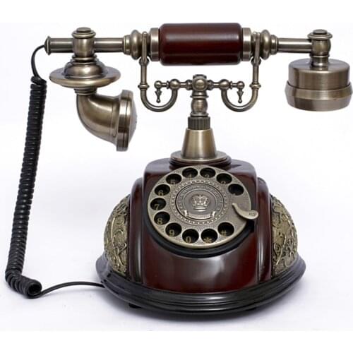 Vintage Corded Phone Landline Old Fashioned Rotary Dial Telephone with Redial, Handsfree, Retro Ringtones for Home Office