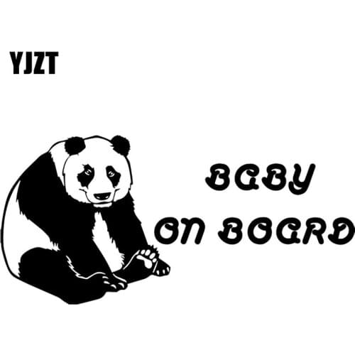 YJZT 17.8X8.4CM BABY ON BOARD Panda Cartoon Car Sticker Fashion Personality Decal Accessories C25-0290