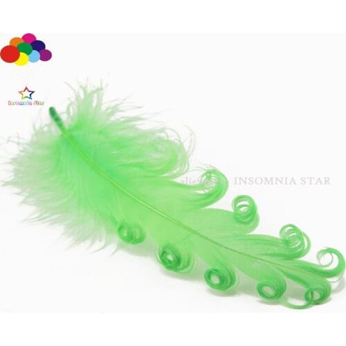 100 Pcs Fruit green Curly Goose Feathers 15-20 CM/6-8inch Carnival Wedding Halloween Christmas Wedding Costumes Decorative