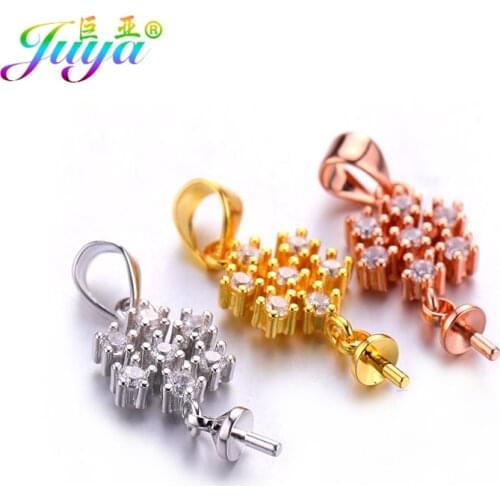 DIY Pearls Jewelry Material Snowflake Connectors Pearls Pins Earring Hooks Clasp Accessories For Pearls Earrings Necklace Making