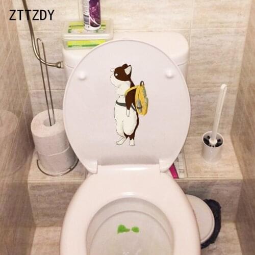 ZTTZDY 10.2*22CM Lovely Cat Children BedRoom Home Decor Toilet Sticker Wall Decal Art T3-0174