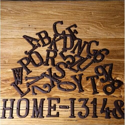 1pc 8cm Black Metal Letter English Alphabet And Arabic numerals DIY Home Decor House number Family marriage courtship decoration