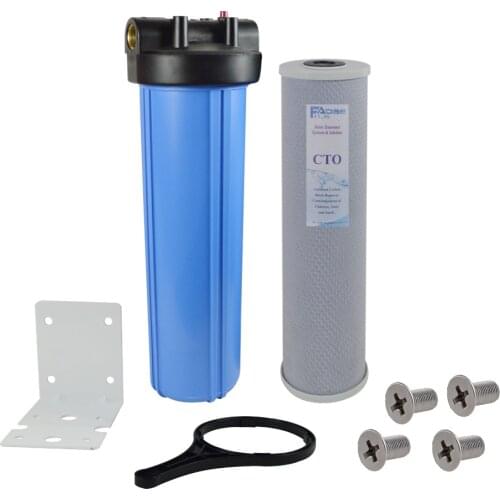 1-Stage Whole House Water Filtration system with 20-Inchx4 1/2" Carbon Block Filter,Mounting bracket ,Screw&Wrench ,1" inlets