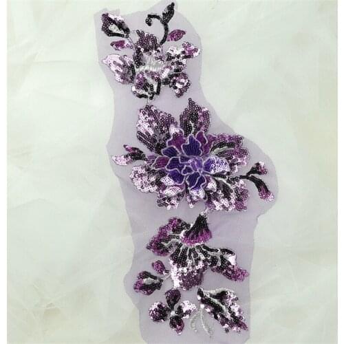 10pcs/lot 3D flower sequins lace patches lace applique DIY Apparel Sewing & Fabric dress accessories multiple colors